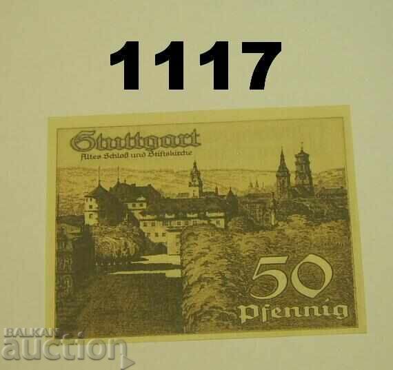 Stuttgart 50 pfennig 1921 Германия с цена 2.50 лв. | € 1.28