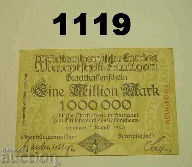 Στουτγκάρδη 1 εκατομμύριο μάρκα 1923 Γερμανία