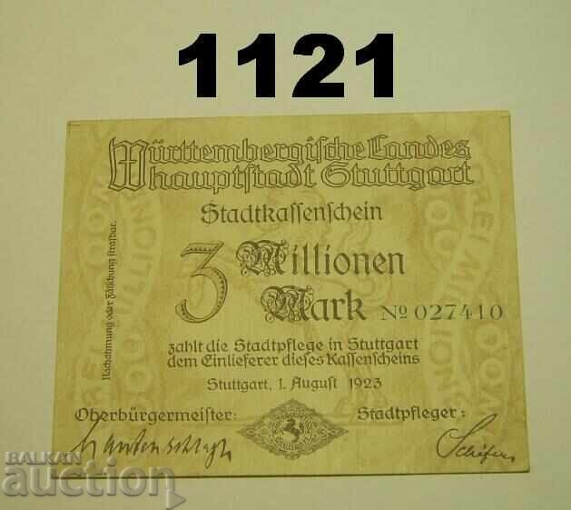 Stuttgart 3 millionen mark 1923 Германия