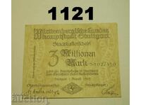 Στουτγκάρδη 3 εκατομμύρια μάρκα 1923 Γερμανία