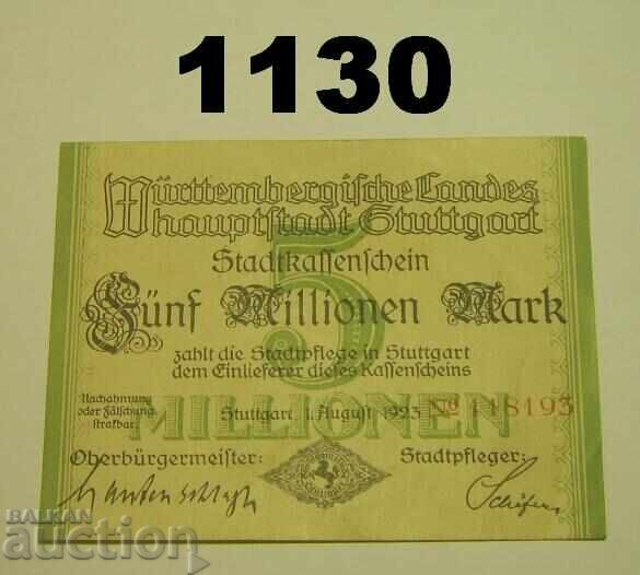 Στουτγκάρδη 5 εκατομμύρια μάρκα 1923 Γερμανία
