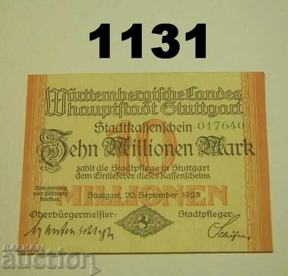Στουτγκάρδη 10 εκατομμύρια μάρκα 1923 Γερμανία