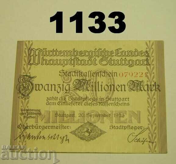 Στουτγκάρδη 20 εκατομμύρια μάρκα 1923 Γερμανία