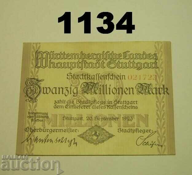 Stuttgart 20 million mark 1923 Germany