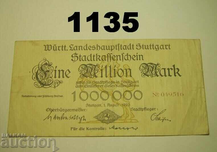 Στουτγκάρδη 1 εκατομμύριο μάρκα 1923 Γερμανία