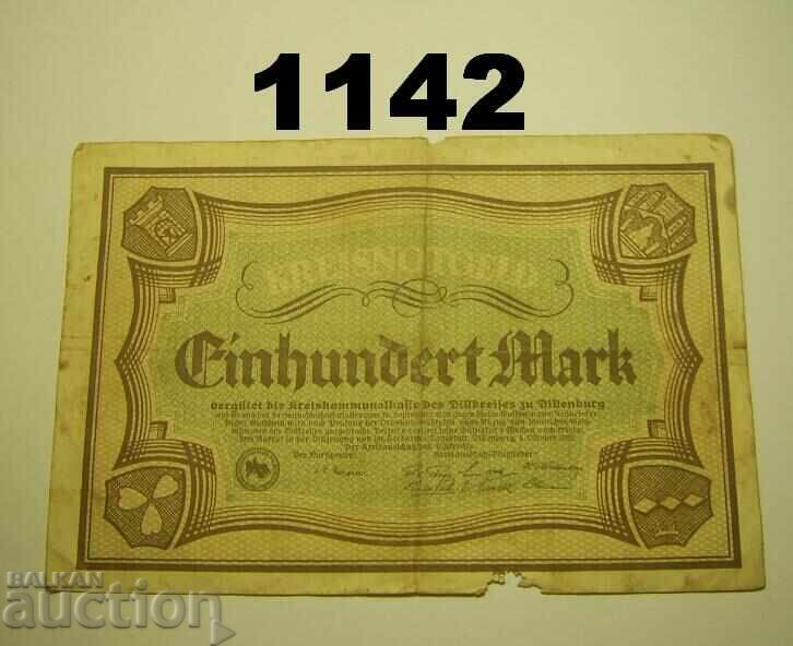 Ντίλλενμπουργκ 100 μάρκα 1922 Γερμανία