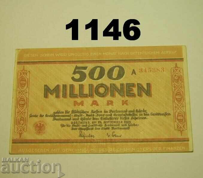 Ντόρτμουντ 500 εκατομμύρια μάρκα 1923 Γερμανία
