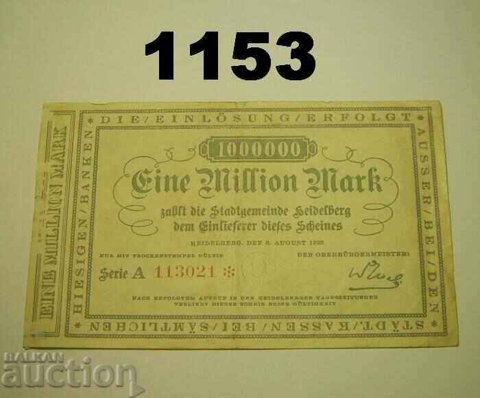 Χαϊδελβέργη 1 εκατομμύριο μάρκα 1923 Σημειώσεις Γερμανία
