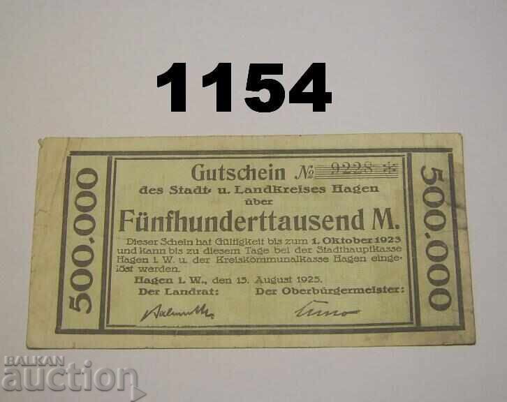 Hagen 500.000 μάρκα 1923 Γερμανία