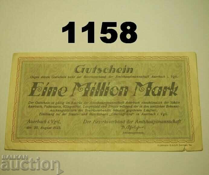 Auerbach i. Vogtl 1 milion mărci 1923 Germania Auerbach i. Vogtl 1 milion mărci 1923 Germania