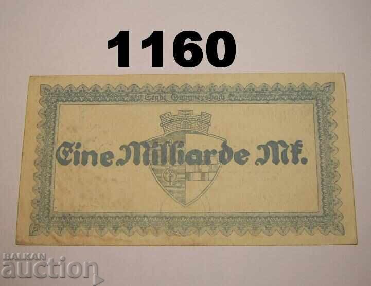Γκούμερσμπαχ 1 δισεκατομμύριο μάρκα 1923 Γερμανία με τιμή 12.00 BGN | € 6.14