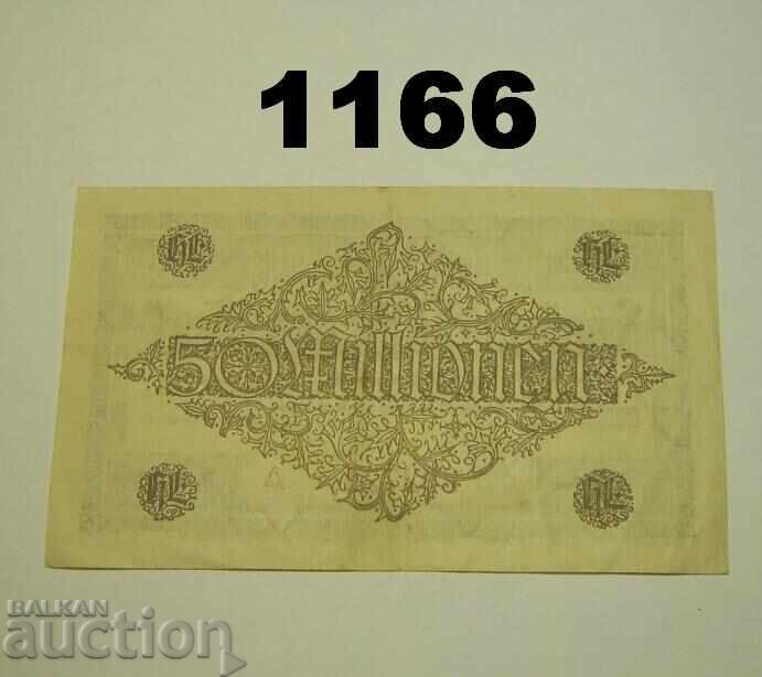 Ντάρμστατ 50 εκατομμύρια μάρκα 1923 Γερμανία με τιμή 5.00 BGN | € 2.56