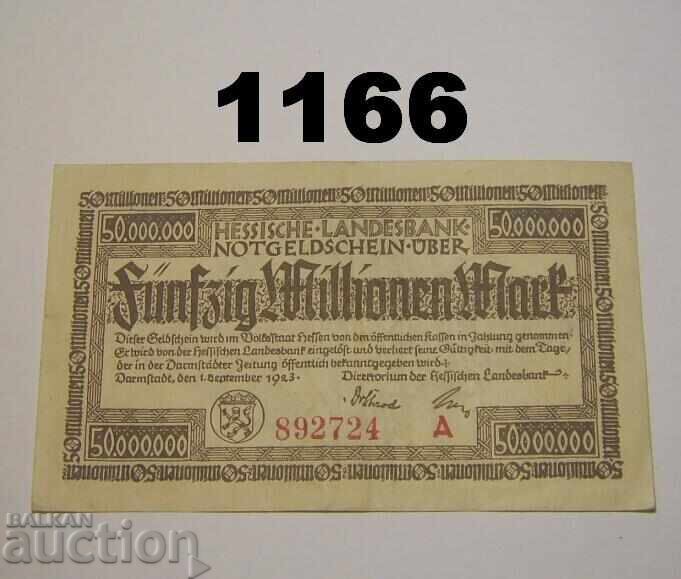 Ντάρμστατ 50 εκατομμύρια μάρκα 1923 Γερμανία