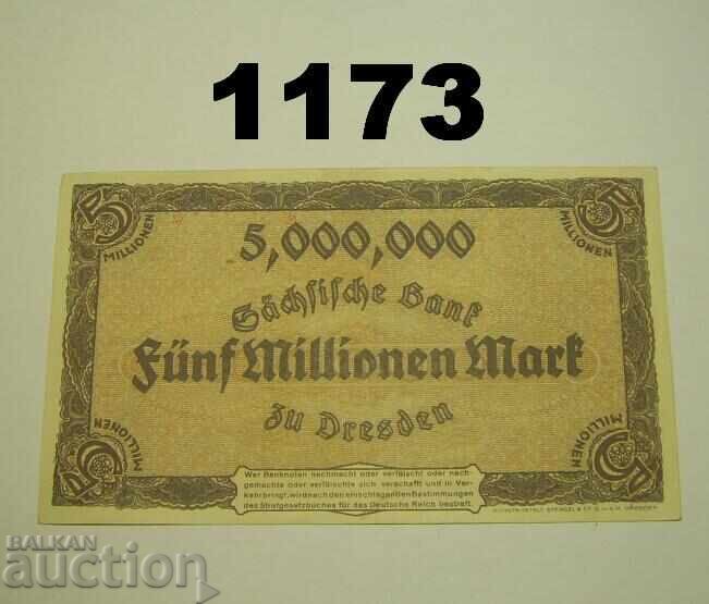 Δρέσδη 5 εκατομμύρια μάρκα 1923 Γερμανία με τιμή 10.00 BGN | € 5.11