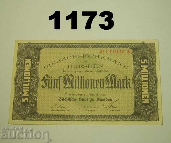Δρέσδη 5 εκατομμύρια μάρκα 1923 Γερμανία