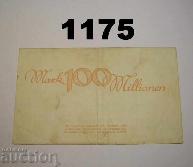 Δρέσδη-Νόιστατ 100 εκατομμύρια μάρκα 1923 Γερμανία με τιμή 6.00 BGN | € 3.07 Δρέσδη-Νόιστατ 100 εκατομμύρια μάρκα 1923 Γερμανία με τιμή 6.00 BGN | € 3.07