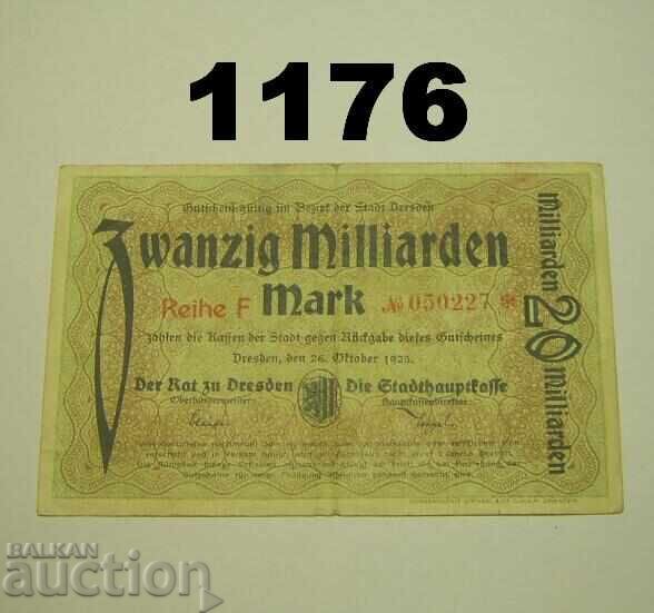 Δρέσδη 20 δισεκατομμύρια μάρκα 1923 Γερμανία