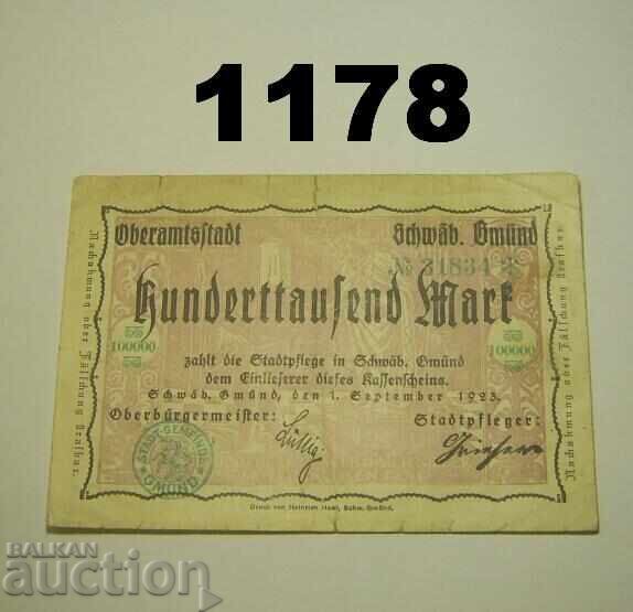 R! Σβέμπις Γκμυντ 100.000 μάρκα 1923 Γερμανία