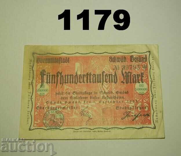 R! Schwäbisch Gmünd 100.000 mărci 1923 Germania