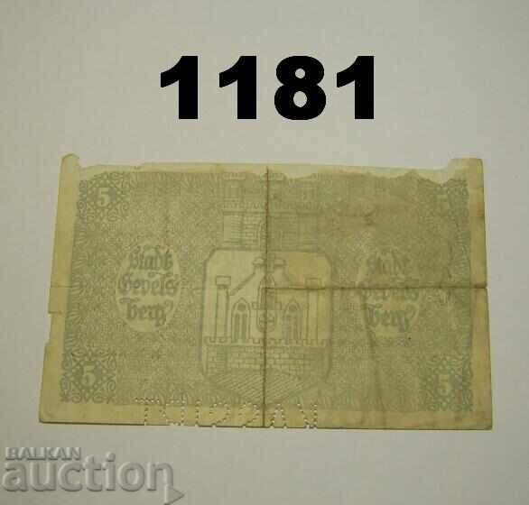 R! Γκέβελσμπεργκ 5 μάρκα 1918 Γερμανία με τιμή 10.00 BGN | € 5.11