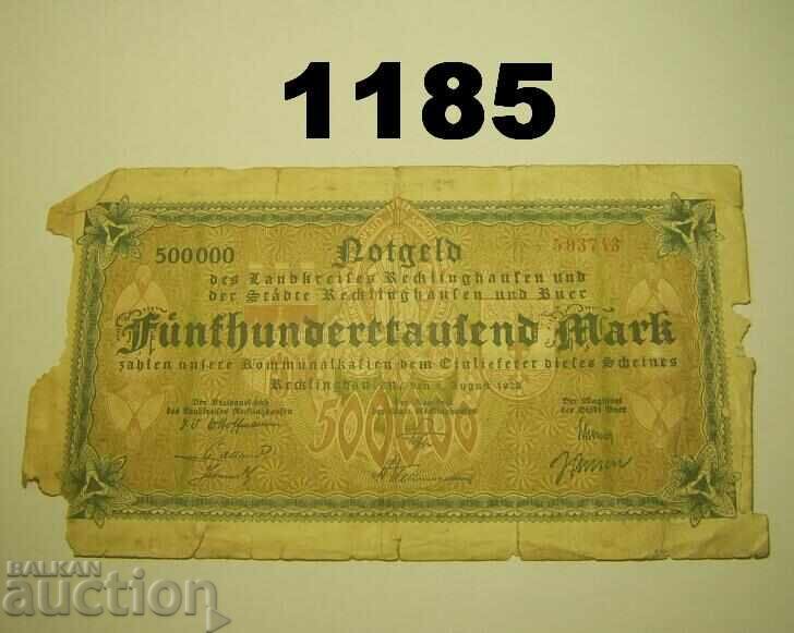 Recklinghausen and Buer 500,000 mark 1923 Germany