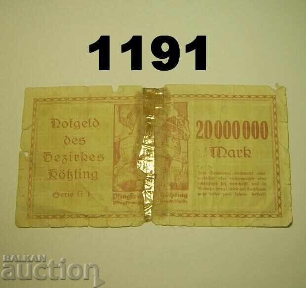 Κέτζινγκ 20 εκατομμύρια μάρκα 1923 Γερμανία με τιμή 2.00 BGN | € 1.02