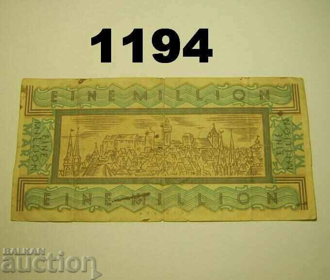 Nürnberg 1 million mark 1923 Германия с цена 3.00 лв. | € 1.53