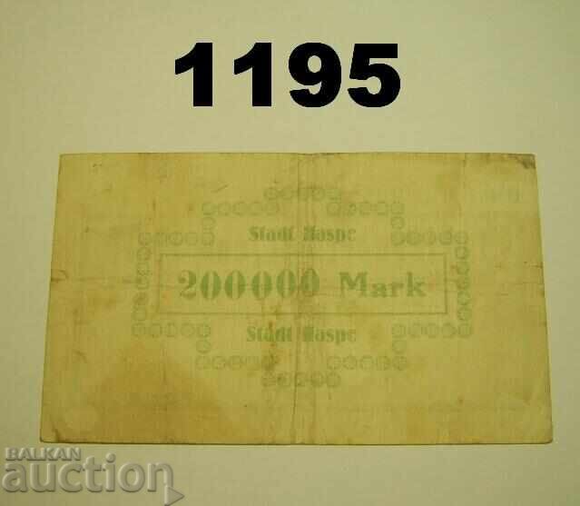 Haspe 200.000 μάρκα 1923 Γερμανία με τιμή 3.00 BGN | € 1.53