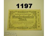 Χαν 100.000 μάρκα 1923 D Γερμανία