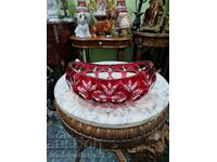 Unică cupă antică din cristal bombăniere Bohemia Bochem