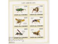 Clean Stamps Small Sheet Insects Bees 2009 Comoros Islands