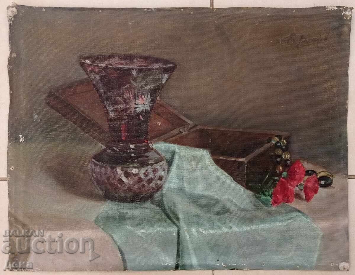 Παλιός πίνακας ζωγραφικής από δεξιοτέχνη, δεκαετία του '40