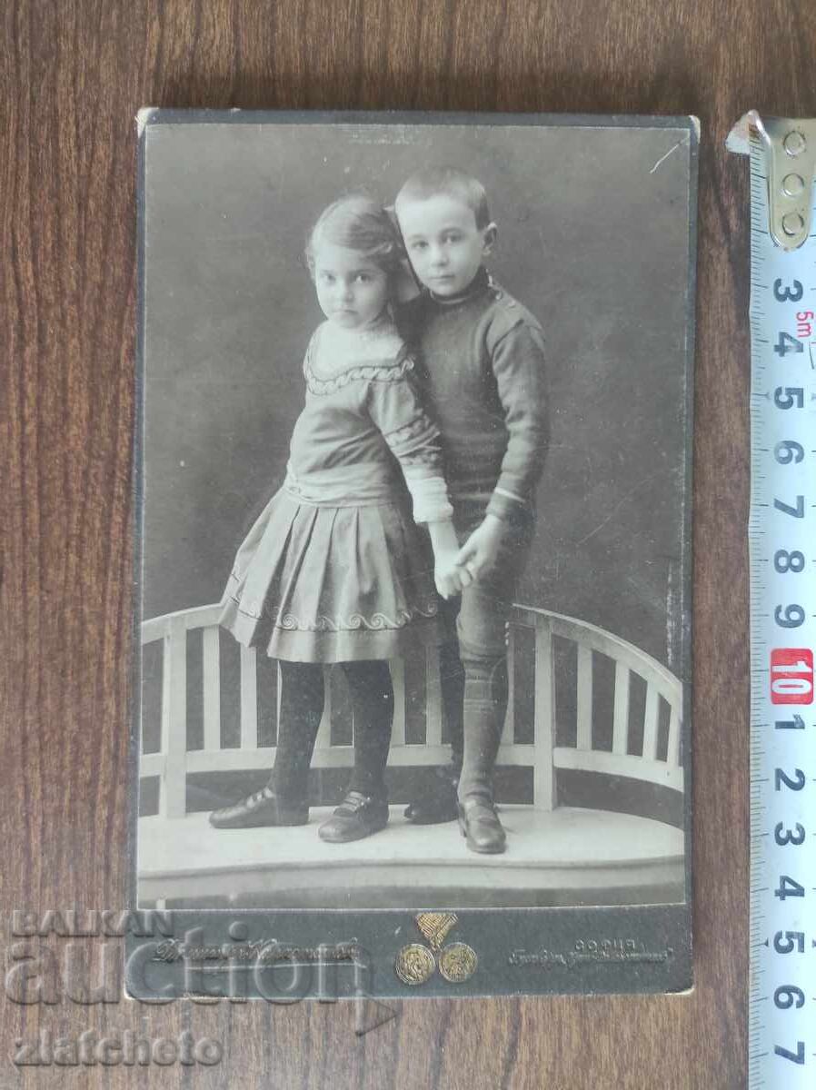 Стара снимка картон Царство България