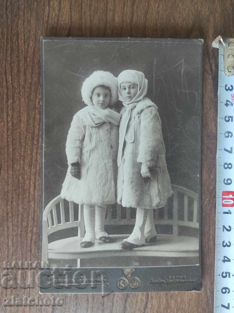 Παλιό φωτογραφικό χαρτόνι Βασίλειο της Βουλγαρίας