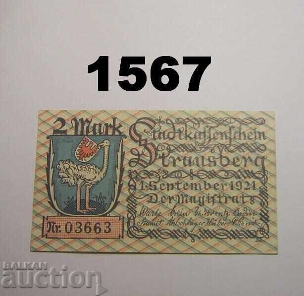Strausberg 2 Mark 1921 Germany with price 2.50 BGN | € 1.28