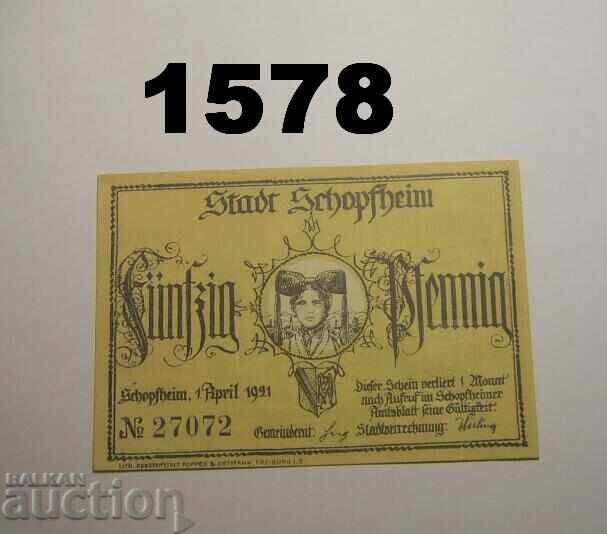 Schopfheim 50 pfennig 1921 Germania cu preț 3.50 BGN | € 1.79 Schopfheim 50 pfennig 1921 Germania cu preț 3.50 BGN | € 1.79