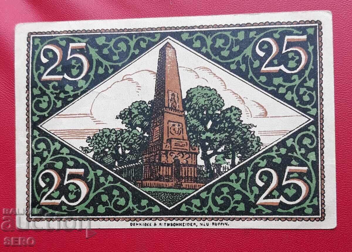Банкнота-Германия-Бранденбург-Райнсберг-25 пфенига