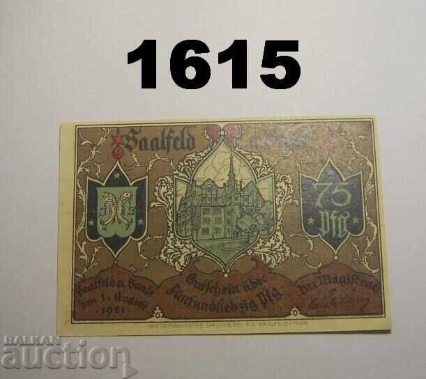 Σάλφελντ 75 πφένιγκ 1921 Γερμανία με τιμή 2.50 BGN | € 1.28