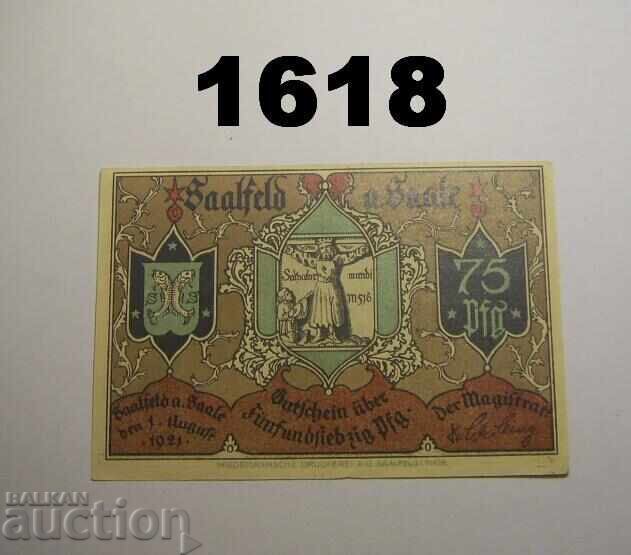 Saalfeld 75 pfennig 1921 Germany with price 2.50 BGN | € 1.28