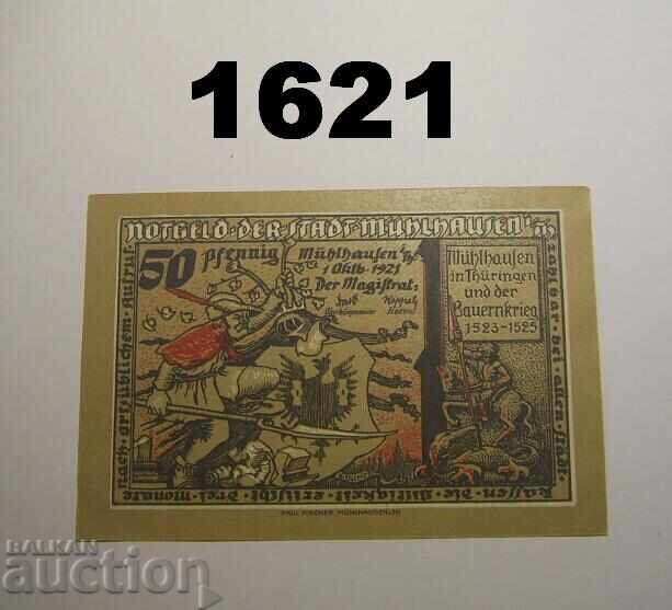 Mühlhausen 50 pfennig 1921 Germany with price 3.00 BGN | € 1.53