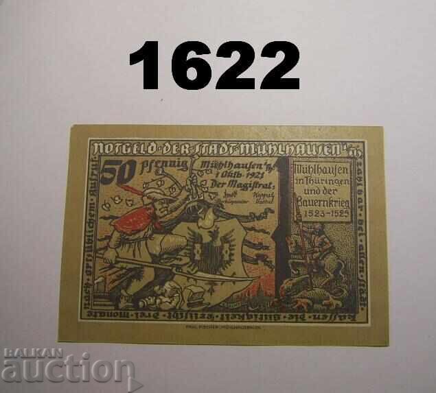 Mühlhausen 50 pfennig 1921 Germany with price 3.00 BGN | € 1.53