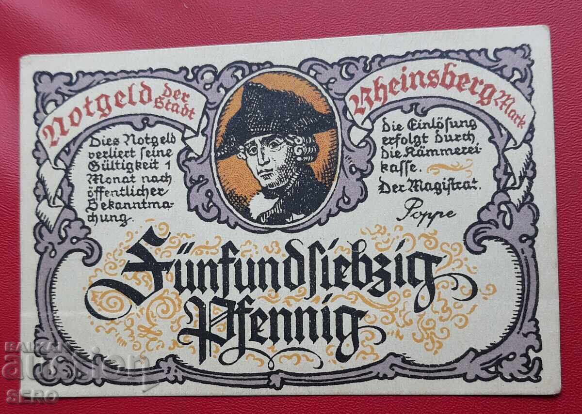 Bancnotă-Germania-Brandenburg-Rheinsberg-75 pfennig cu preț 2.50 BGN | € 1.28