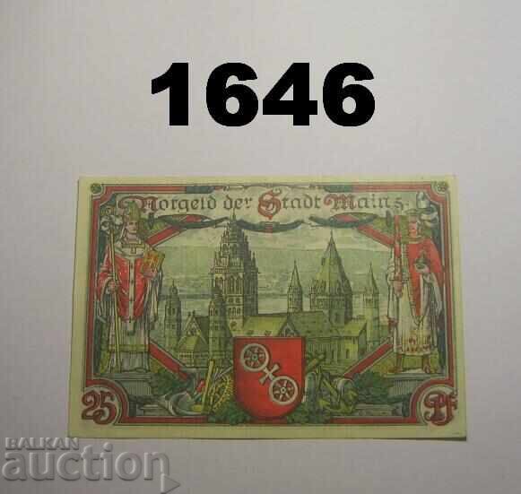 Μάιντς 25 φενίγκ 1921 Γερμανία με τιμή 2.00 BGN | € 1.02