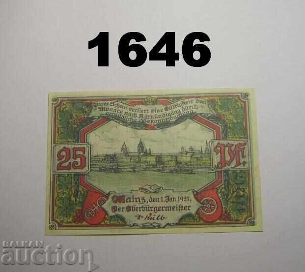 Μάιντς 25 φενίγκ 1921 Γερμανία