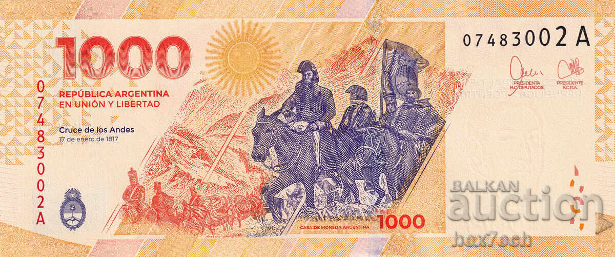 Auction ❤️ ⭐ Argentina 2023 1000 pesos UNC new ⭐ ❤️ Auction ❤️ ⭐ Argentina 2023 1000 pesos UNC new ⭐ ❤️
