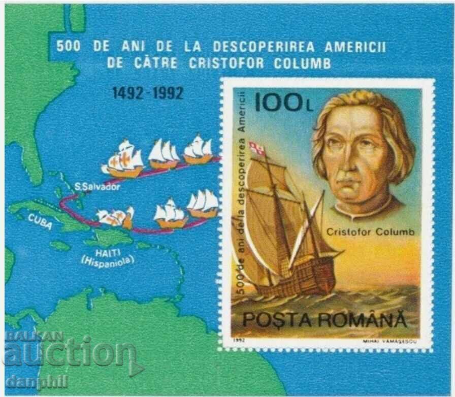 Romania 1992 Chr. Columbus Block (**) mint, never hinged Romania 1992 Chr. Columbus Block (**) mint, never hinged