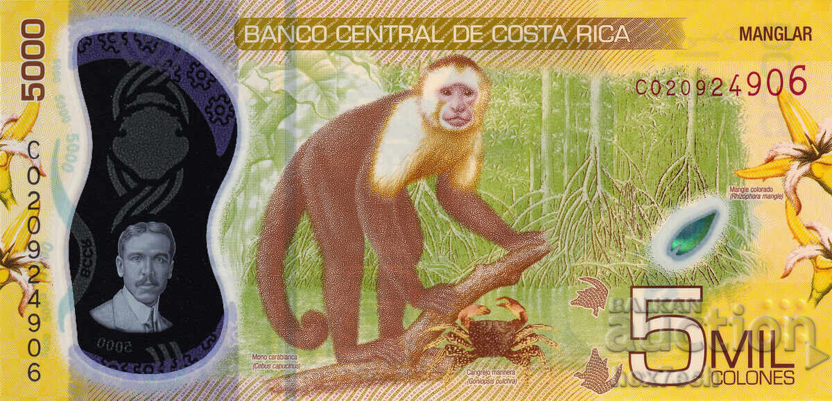 Licitație ❤️ ⭐ Costa Rica 2018 5000 coloni polimer UNC nouă ⭐ ❤️