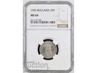 20 Stotinki 1906 MS 64 NGC