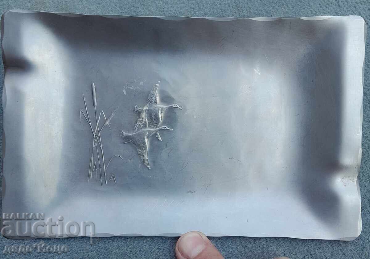 20x12.5cm Hand-forged Attractive Stainless Steel Ashtray, Tray