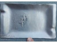 20x12.5cm Hand-forged Attractive Stainless Steel Ashtray, Tray